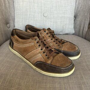 Roan Wyatt Sneaker Shoes Mens Sz 8.5 Brown Brown Leather Comfort Walking Casual